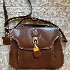 Vintage Brown Leather Marchino Shoulder Bag